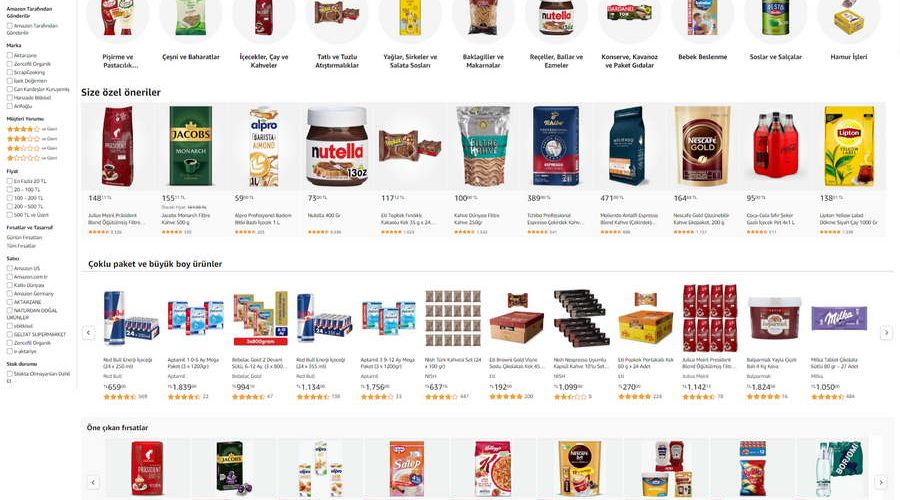 Foods category on Amazon