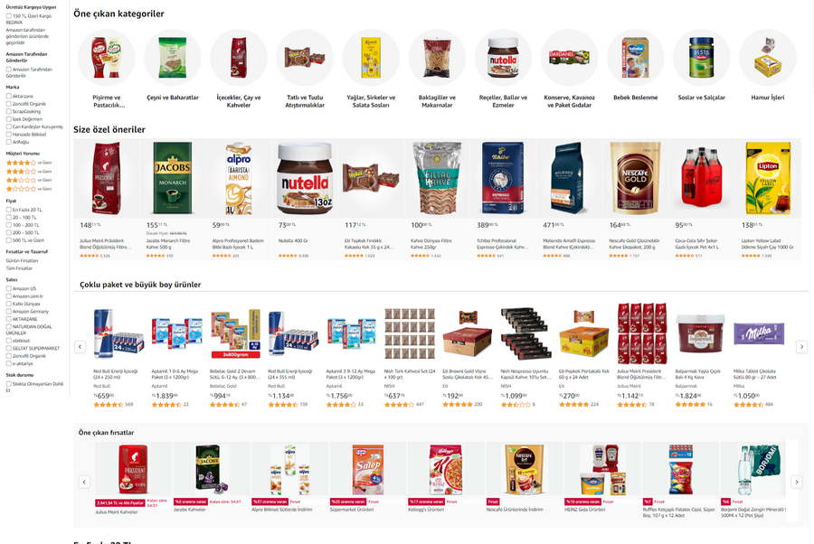 Foods category on Amazon